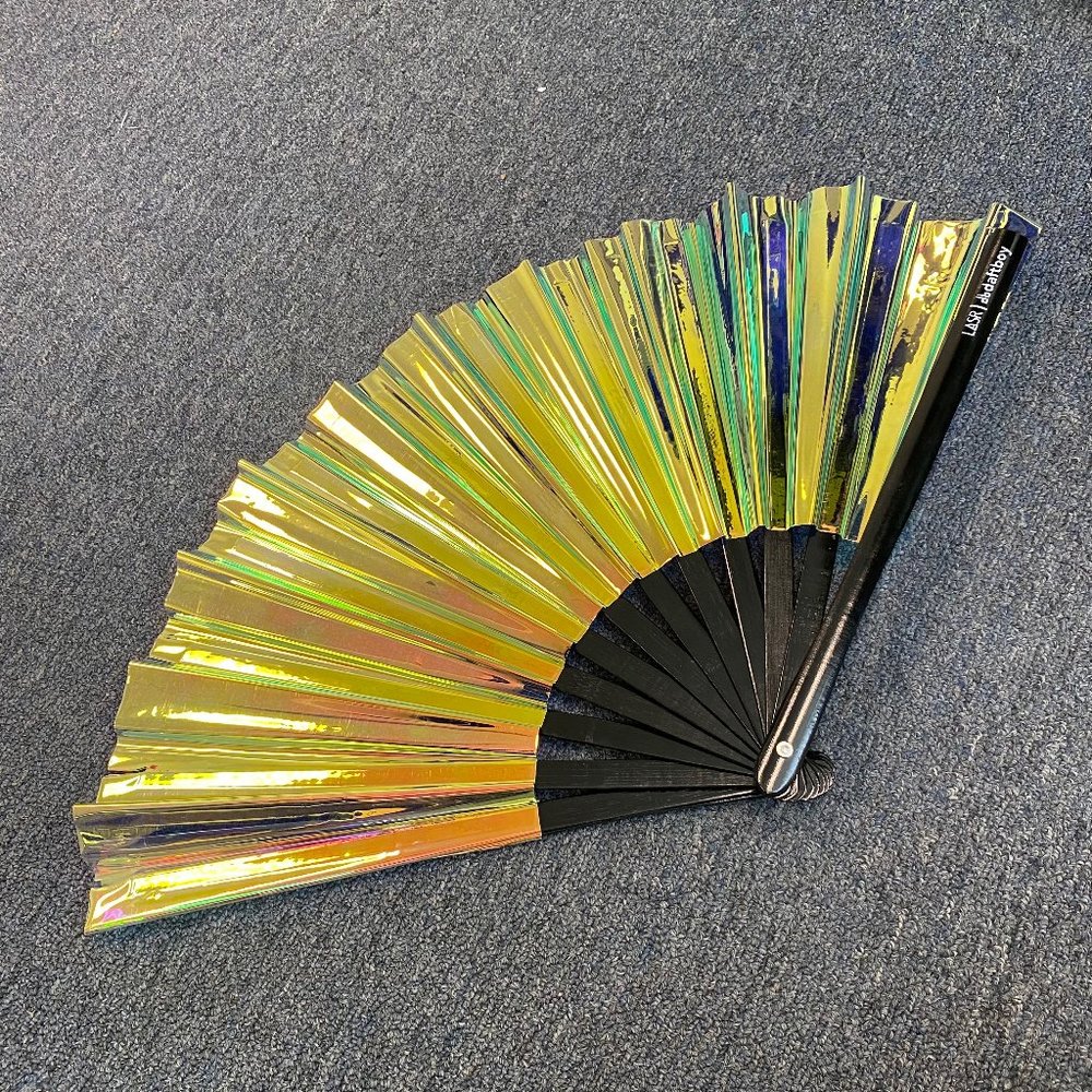 PRE-LOVED LASR - Warrior Iridescent Fluid Rave Fan- MISC004
